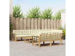 Vidaxl Conjunto De Sofás Para Exterior 9 Unid. Branco E Creme