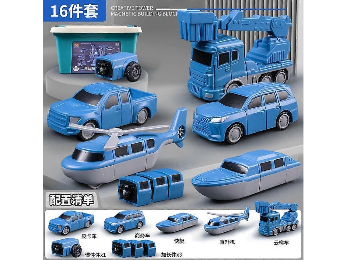 Carro De Engenharia De Transformação Magnética, Brinquedos De Montagem Aquaforge