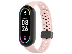 Pulseira De Silicone Preta Com Fecho Magnético E Furos Redondos Para Xiaomi Smart Band 10/9/8