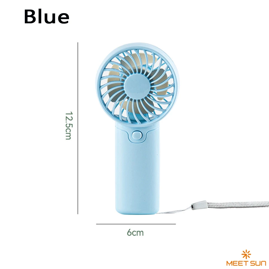Mini Ventilador, Portátil, com Alça de Pulso, Usa Pilhas Aa MDUG (azul)