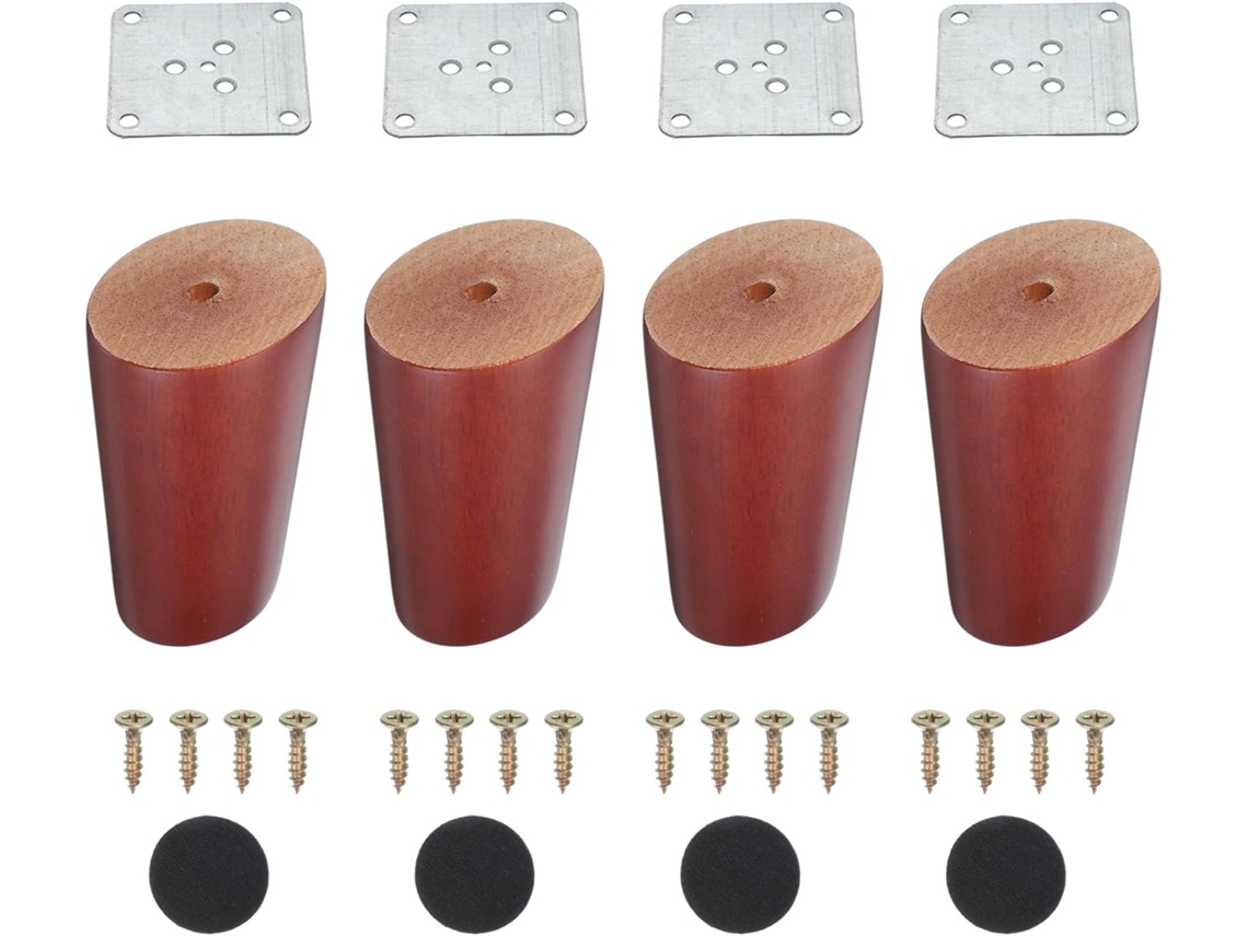 Pés De Madeira Para Móveis Patikil, Conjunto De 4 Peças, 7, 9cm 3, 1, Formato Cônico, Para Substituição Em Sofás