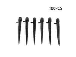 100 Gotejadores Ajustáveis 360º Vazão Água Jardim Irrigação 13cm Preto