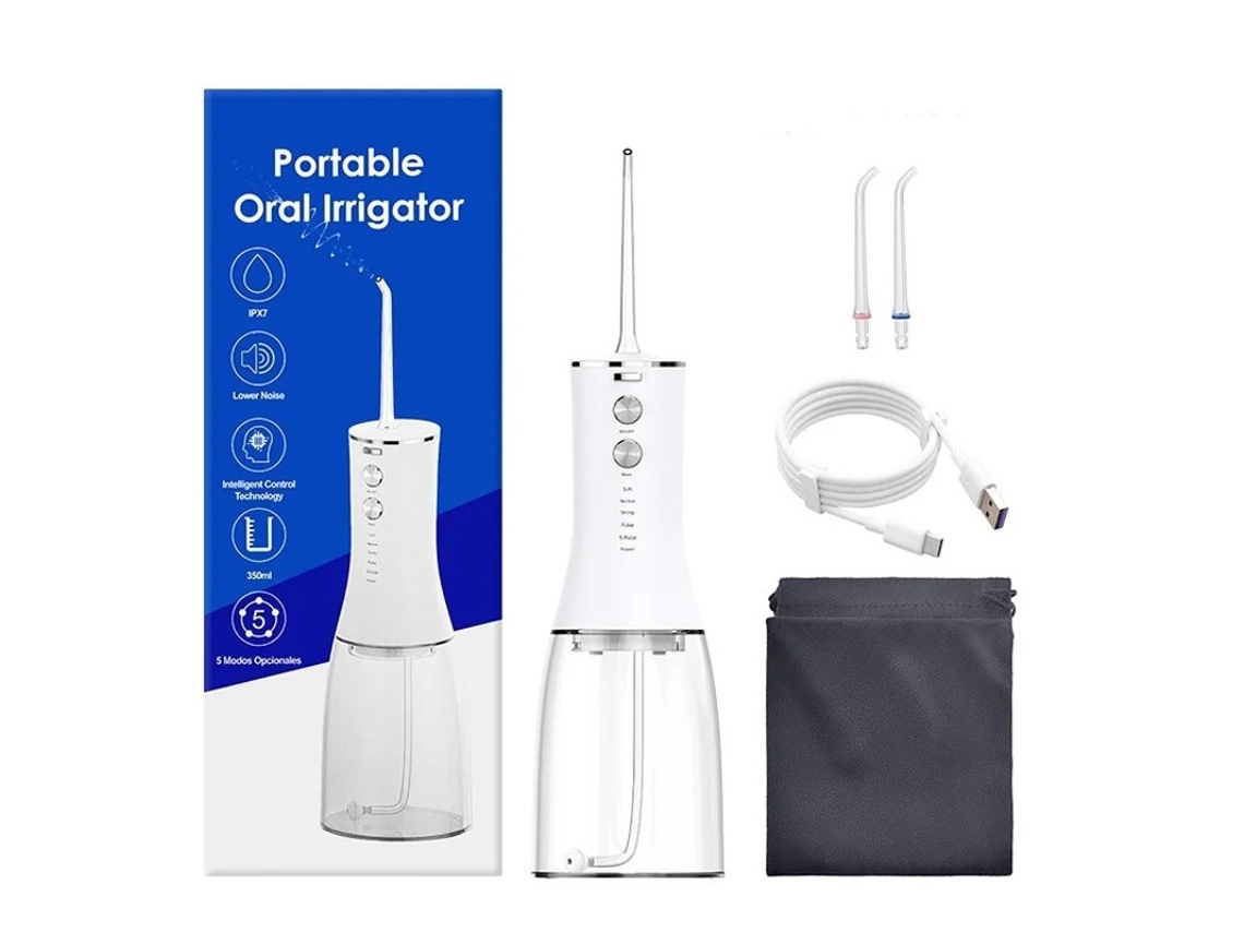 Irrigador Oral Flosser Dental Portátil De Alta Pressão Para Remoção De Manchas E Pedras F315 2 Bicos Yizhood
