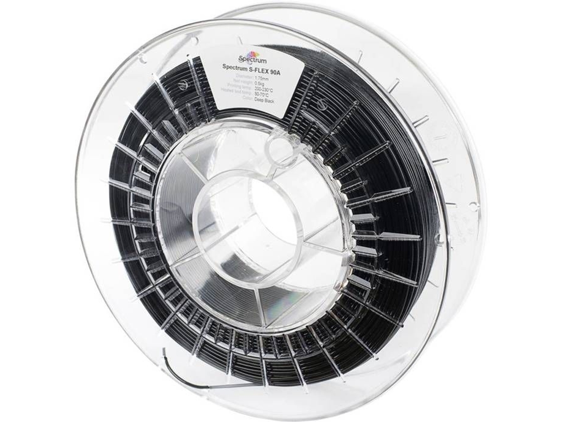 Filamento Spectrum Filaments 80255 S Flex 90a Tpu Flexível 1,75 Mm 500 G Preto Profundo, Preto 1 Pc (s)