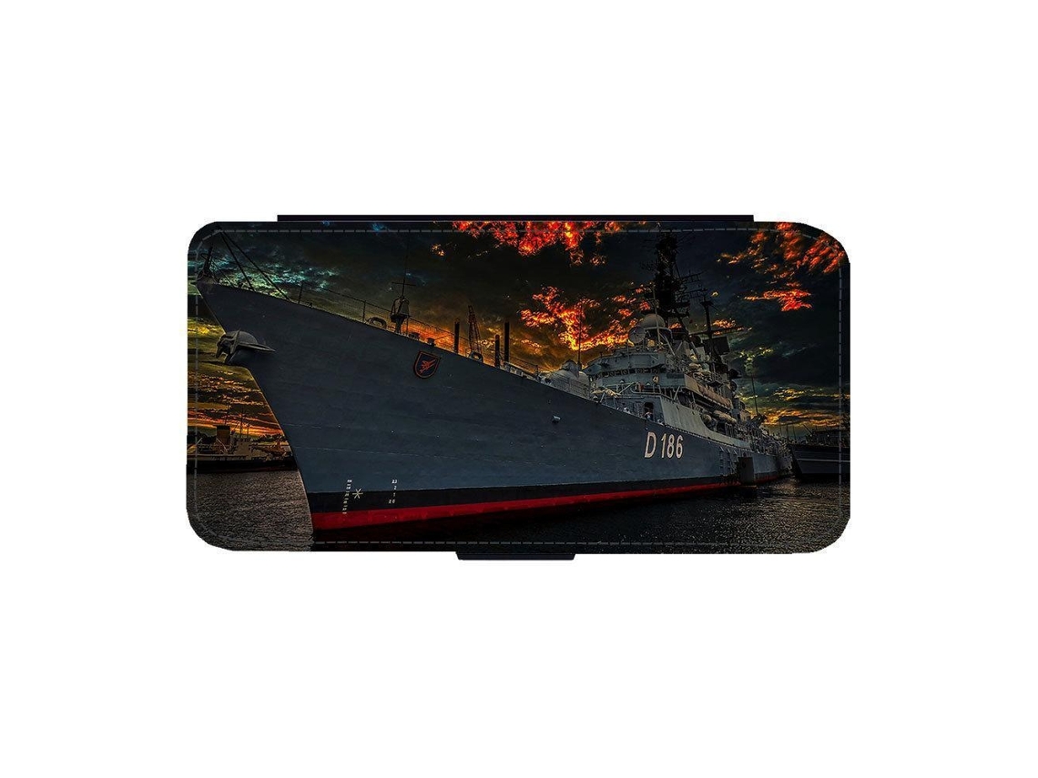 Capa Flip Para Iphone 17 Com Estampa De Destróier De Guerra