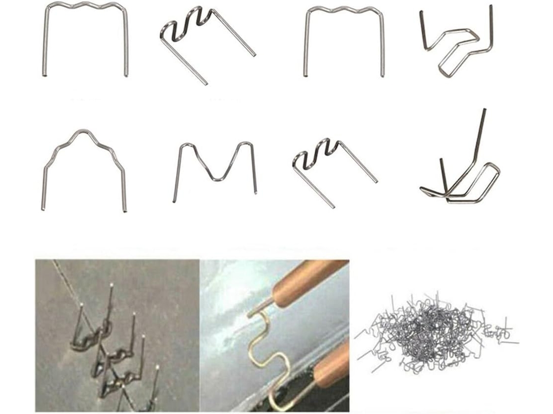 Kit De Reparo Com 800 Grampos A Quente Aço Inoxidável 0,6 Mm E 0,8
