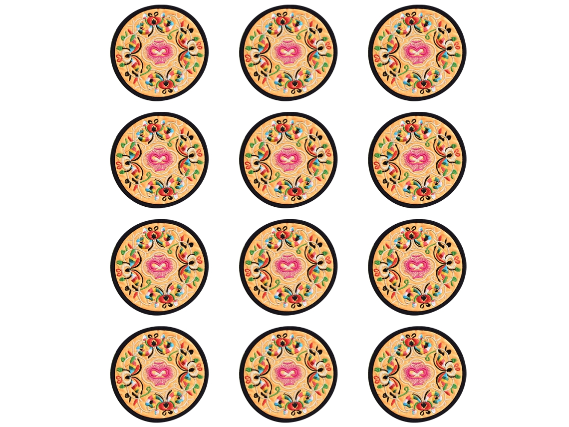 Apoios de Copo de Tecido Bordado para Bebidas com Design Floral Étnico Vintage NEVEANCE