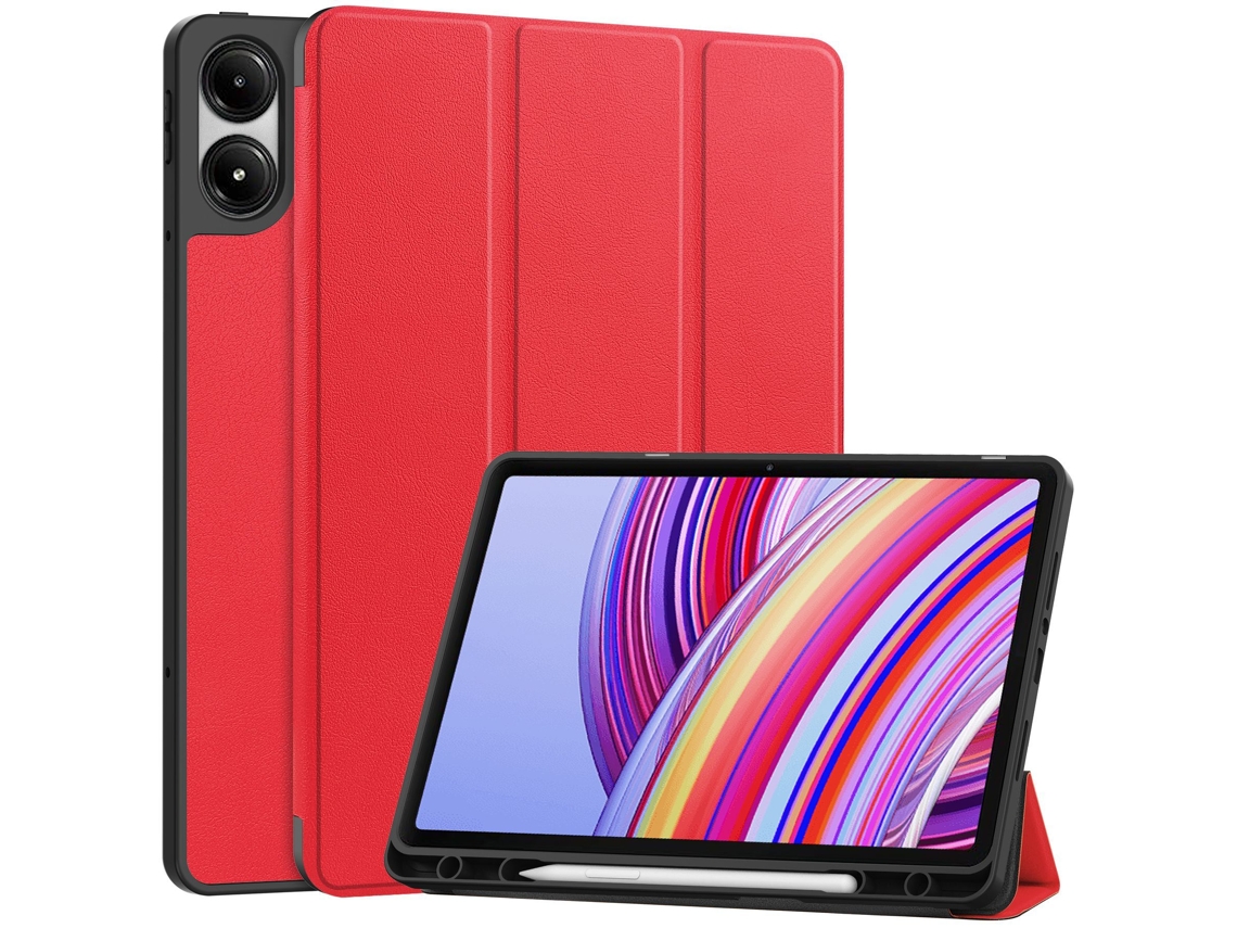 Capa Para Xiaomi Redmi Pad Pro 12.1 Polegadas Com Ranhura Para Caneta Vermelho