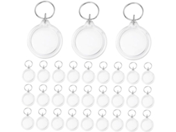 Ciieeo Pacote Com 80 Chaveiros Redondos Em Acrílico Transparente Com Moldura Para Fotos, Design Exclusivo E Durável