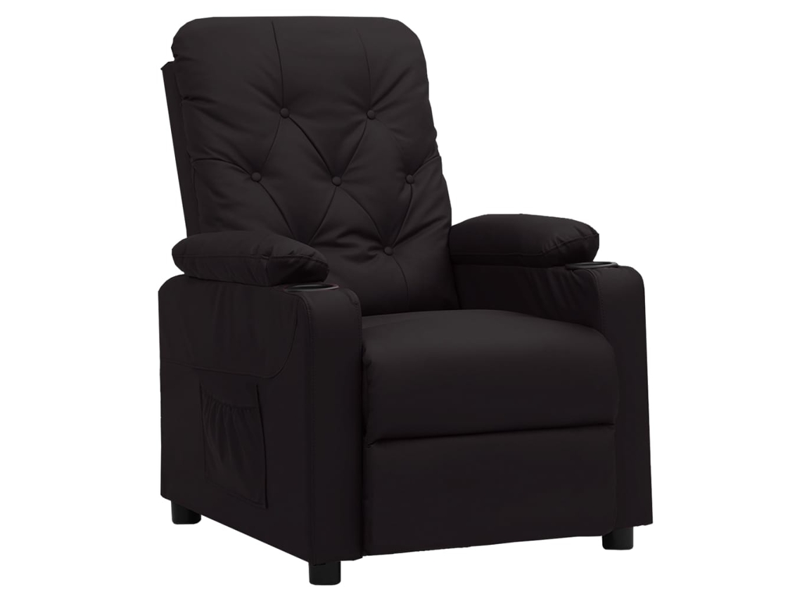Vidaxl Poltrona Reclinável Couro Artificial Preto