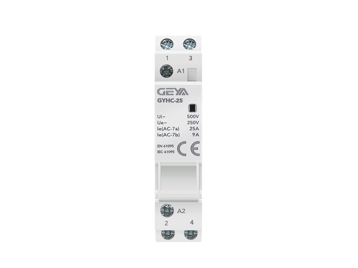 Trilho guia para contator modular de controle automático de circuito doméstico, 2 polos, 25 A, 2 pinos, AC220 V