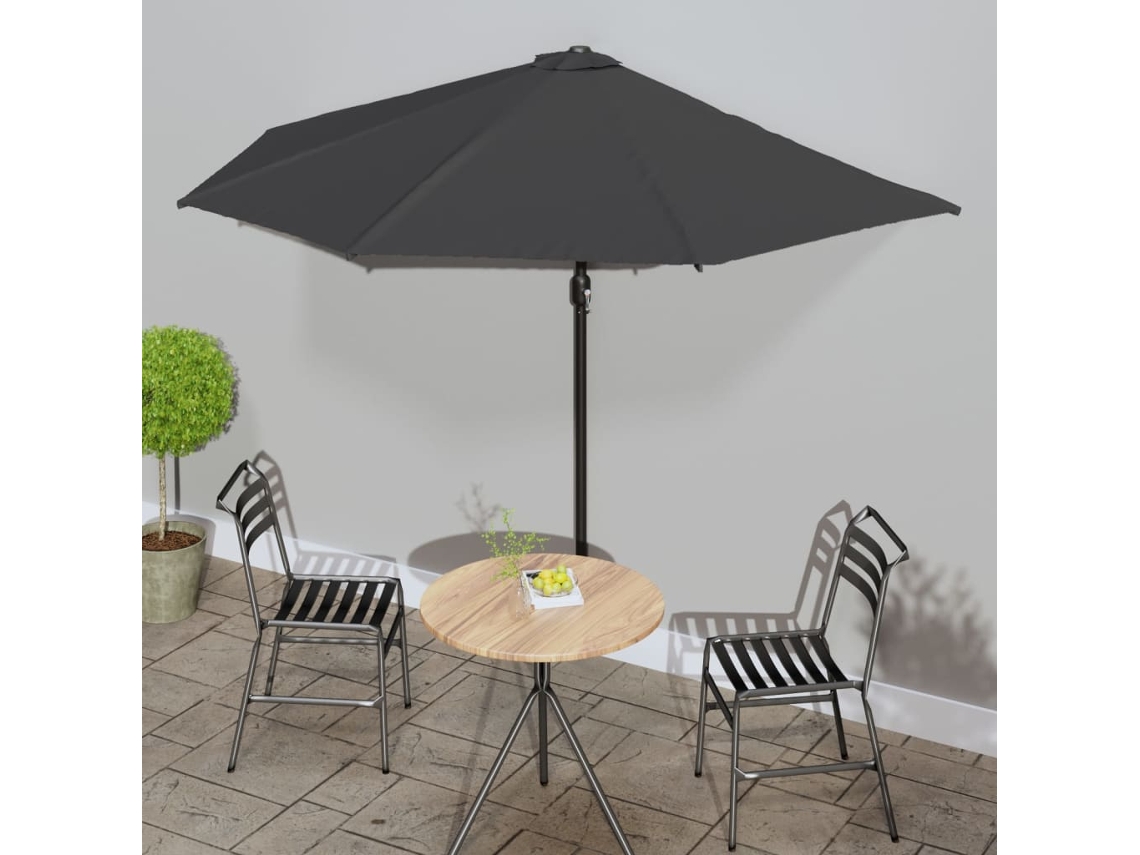 Vidaxl Guarda-sol Varanda Alumínio 300x155cm Antracite Semicircular
