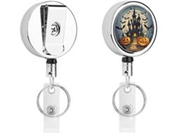Porta Crachá Decorativo Retrátil, Compacto E Leve, Em Metal, Com Clipe E Argola Chaveiro, Ideal Enfermeiros