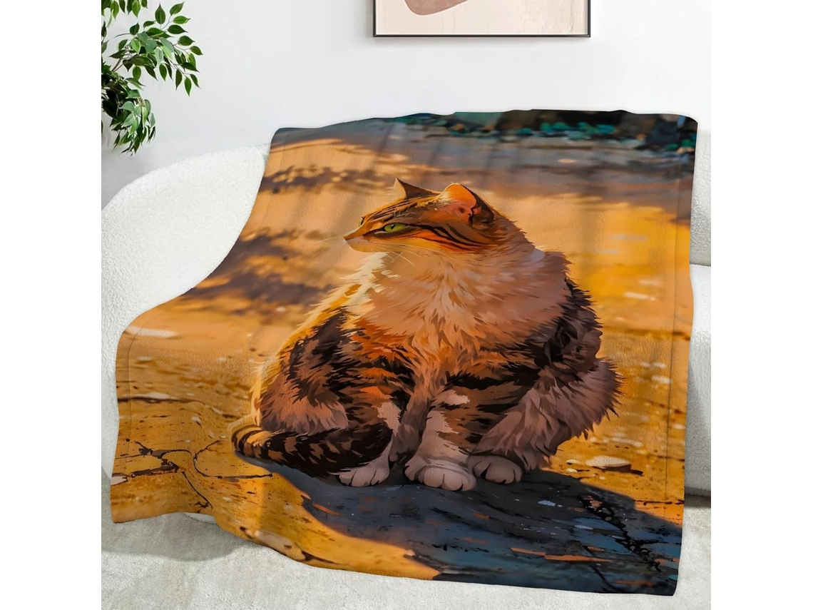 Manta Sunlight para Gatos 130x150 Cm Multifuncional Macia e Aconchegante em Flanela Ideal Cama Escritório Coch
