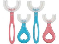 Escova de Dentes Infantil Pritbon 2025 em Formato U, com 4 Unidades, Compatível Limpeza Completa 360 ​​graus , Coração/ova GOKOCO