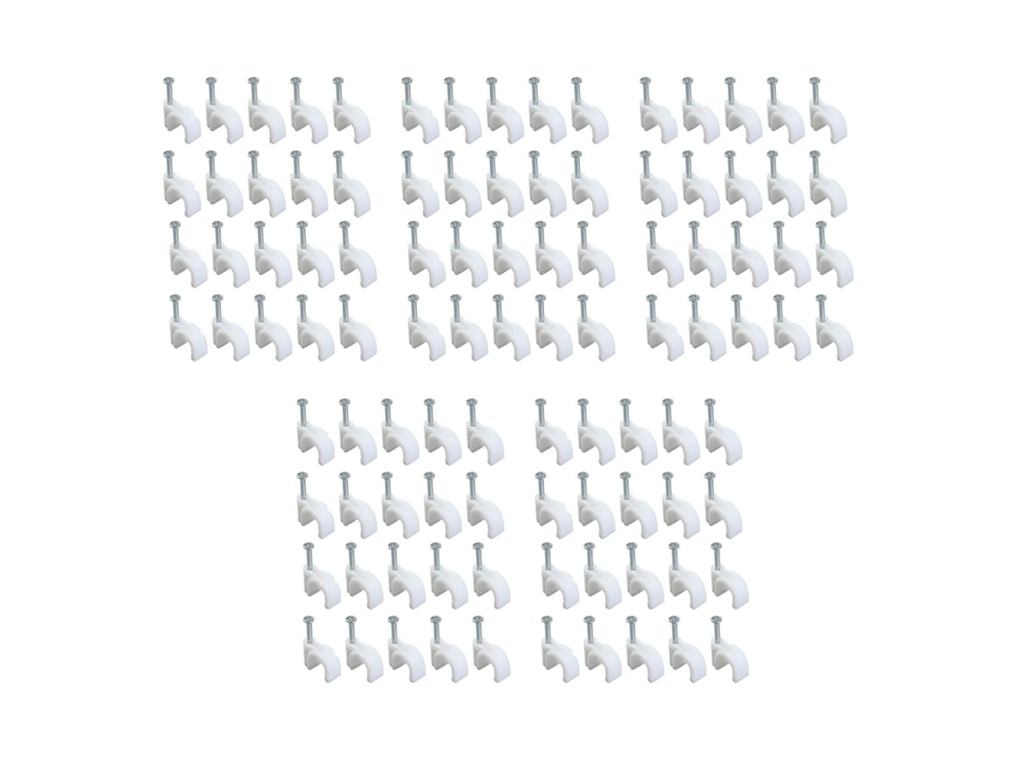 Clip de Aço com Prego 5mm para Fixação de Cabos 100pcs | S/MARCA
