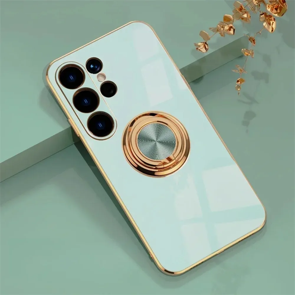 Capa Para Celular Com Suporte Magnético Giratório 360° (verde Menta, Galaxy S25 Ultra), À Prova De Quedas.