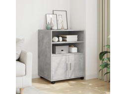 Vidaxl Móvel Com Rodas 60x48x81 Cm Deriv. De Madeira Cinzento Cimento