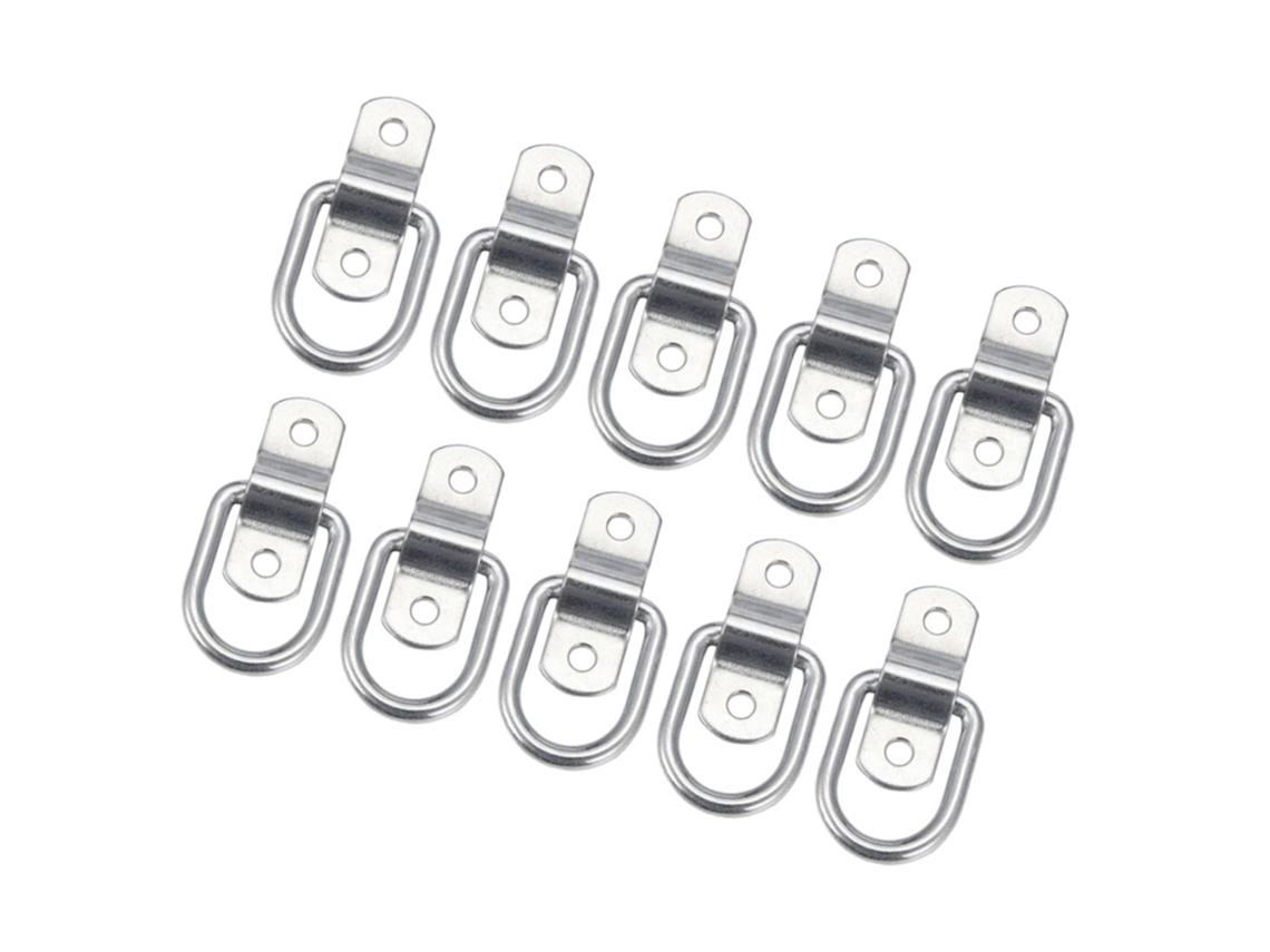 Conjunto de 8 anéis de encaixe em aço inoxidável para montagem.