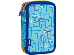 Estojo Duplo MILAN Tangled Monkeys 34 Peças Azul