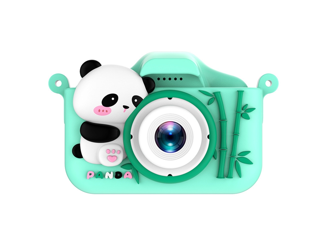Câmera Dupla Hd Infantil de Desenho Animado YUNZII (câmera Dupla de Alta Definição Panda Verde, Cartão de Memória Não Incluído)