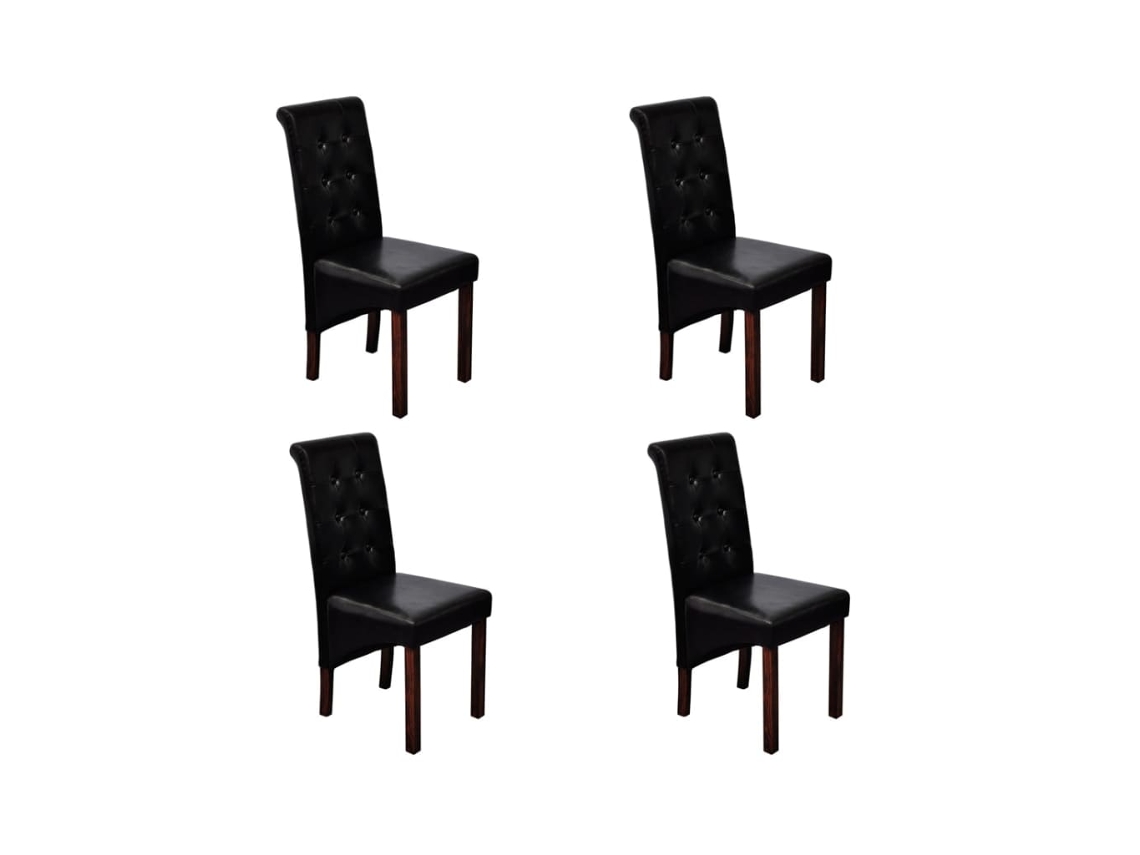 Dining Chair, Dining Chairs Vidaxl Preto Couro Artificial (n/a)