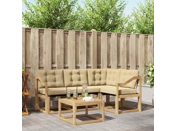 Vidaxl Conjunto De Sofás Para Exterior 5 Pcs Branco E Bege