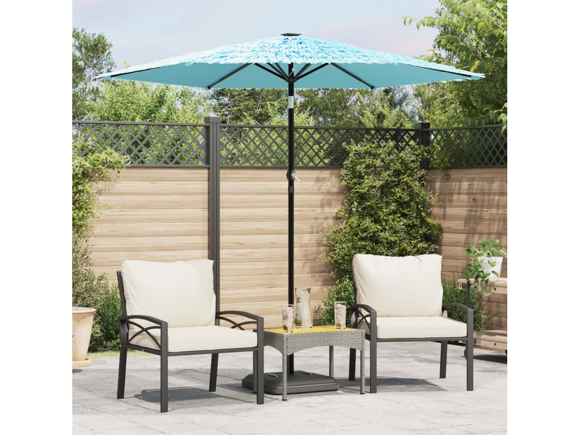 Vidaxl Guarda-sol De Jardim Com Poste De Aço 223x223x213 Cm Azul