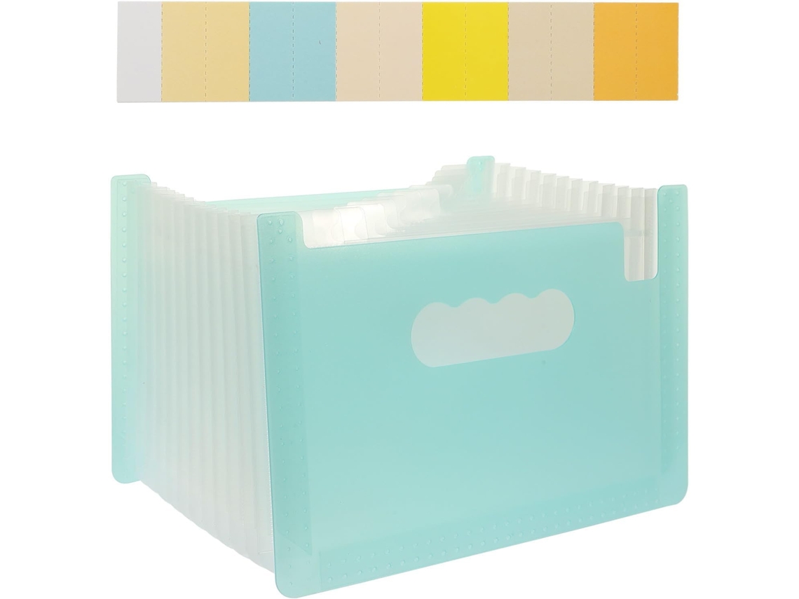 Organizador De Recibos Portátil Multifuncional A5 Beavorty, Pasta Sanfonada Pequena Com 13-camadas, Azul Transparente