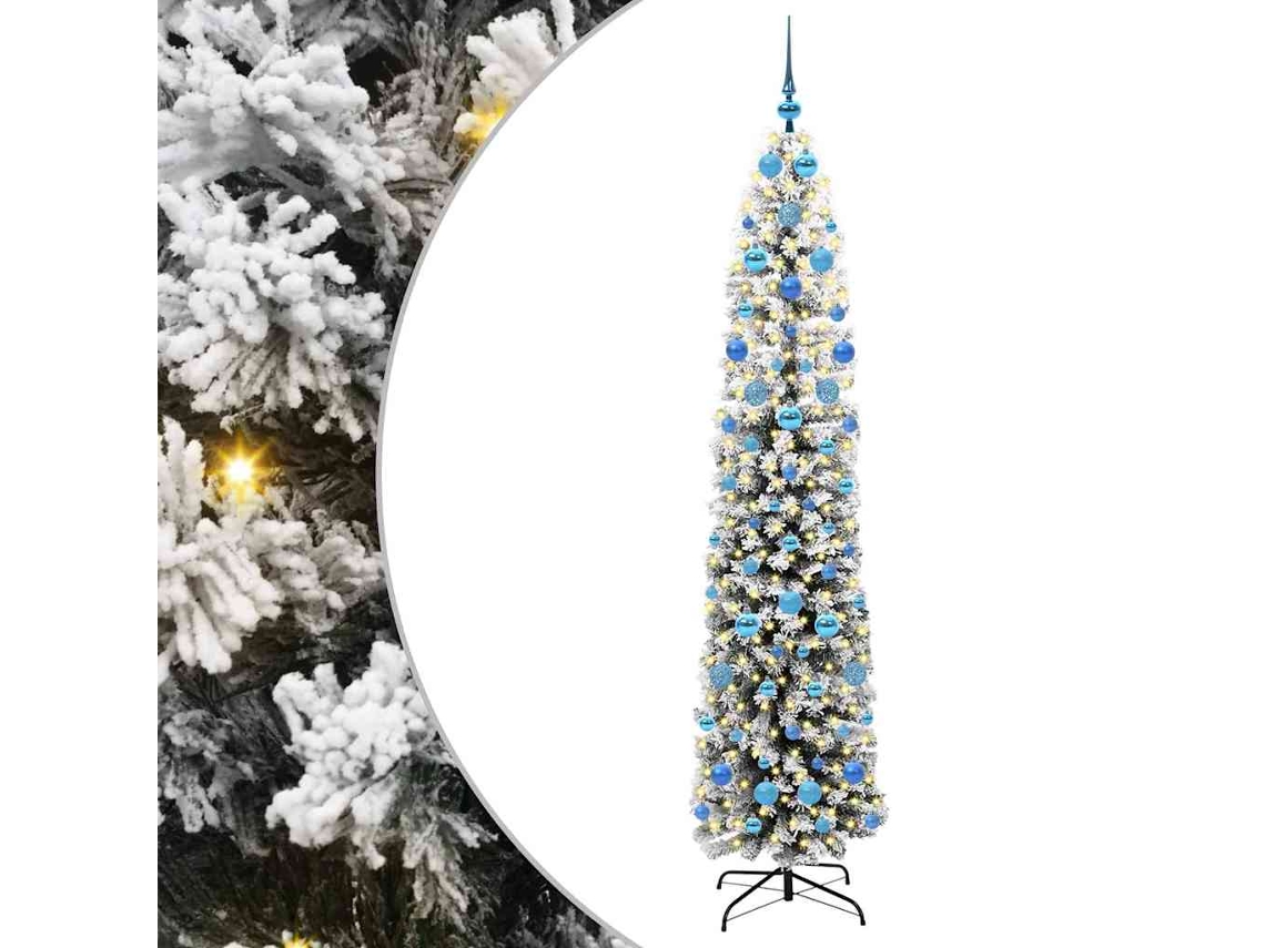 Árvore De Natal Slim Moderna Vidaxl Verde Pvc (210 Cm)