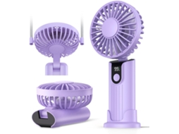 Ventilador Portátil De Mão, Ventilador Dobrável Recarregável Via Usb De 5000mah, Ventilador Pessoal 3 Em 1 Para Viagens Com Visor Digital