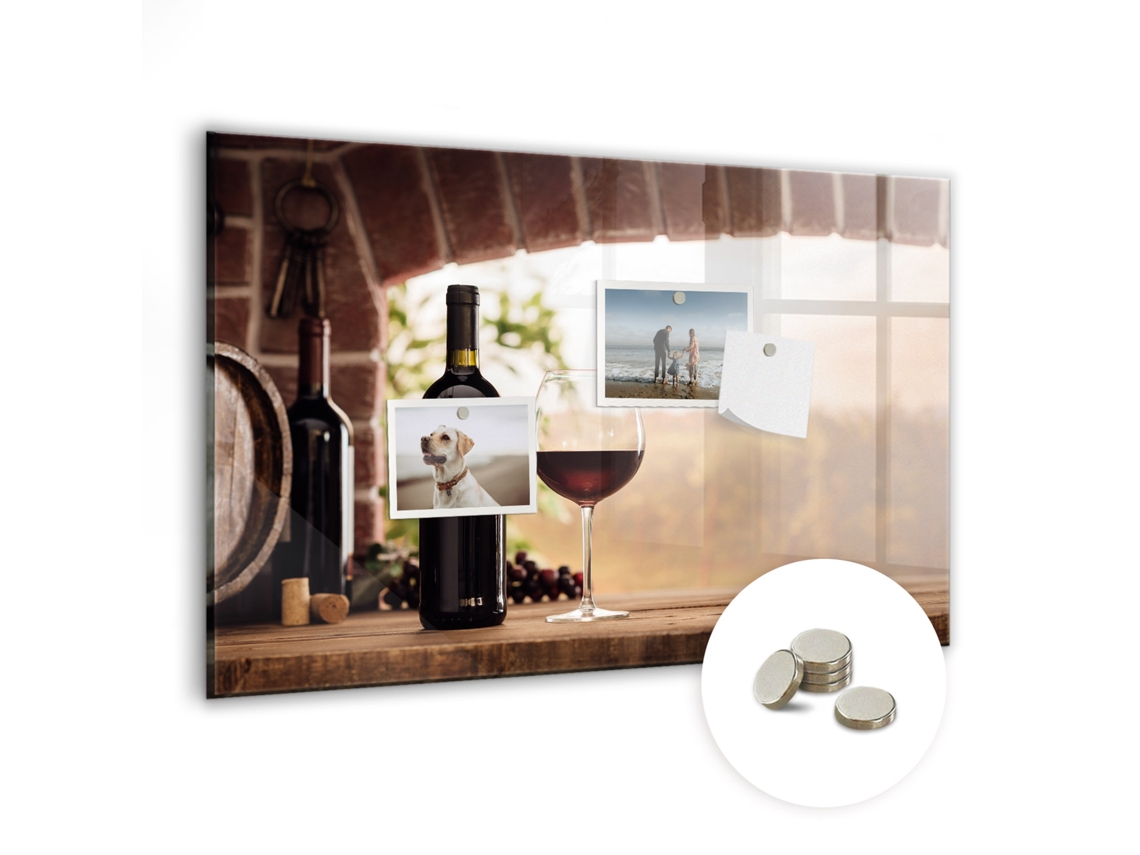 Quadro Magnético Garrafas De Vinho Para A Cozinha Espelharte (60x40 Cm)
