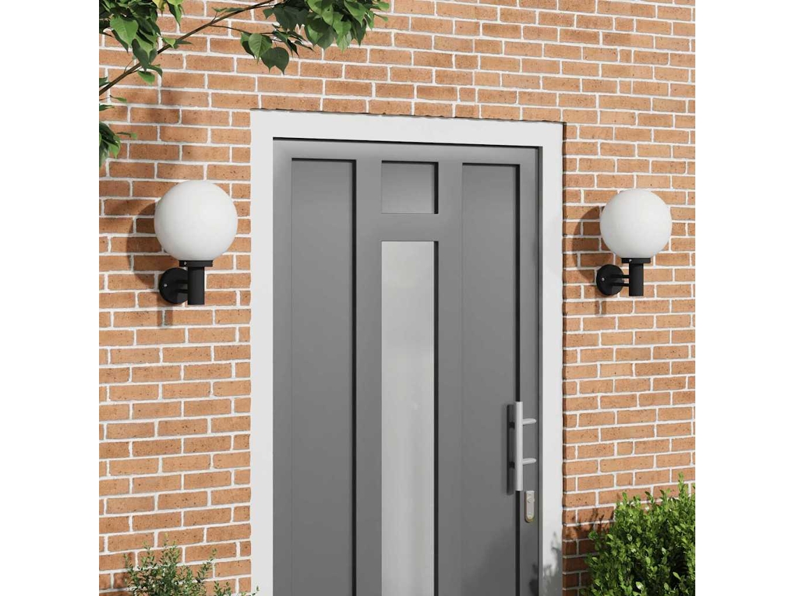 Vidaxl Luz De Parede Para Exterior 2 Unid. Preto 28 X 25 X 38 Cm
