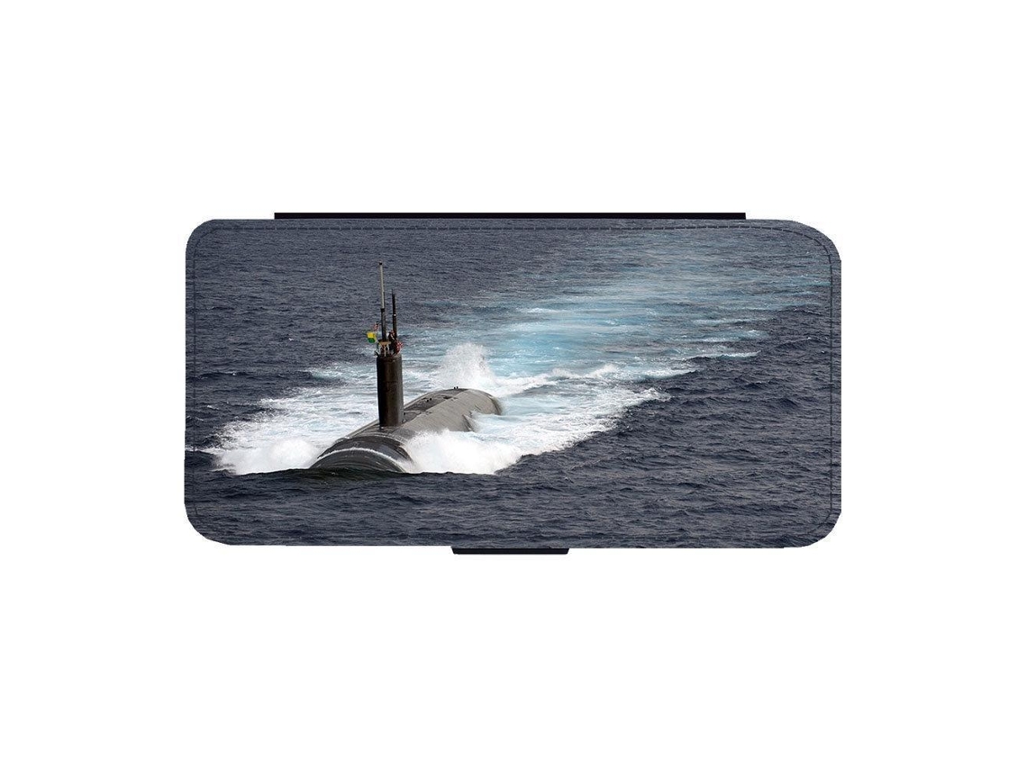 Capa Flip Para Iphone 17 Pro Com Tema De Submarino De Guerra