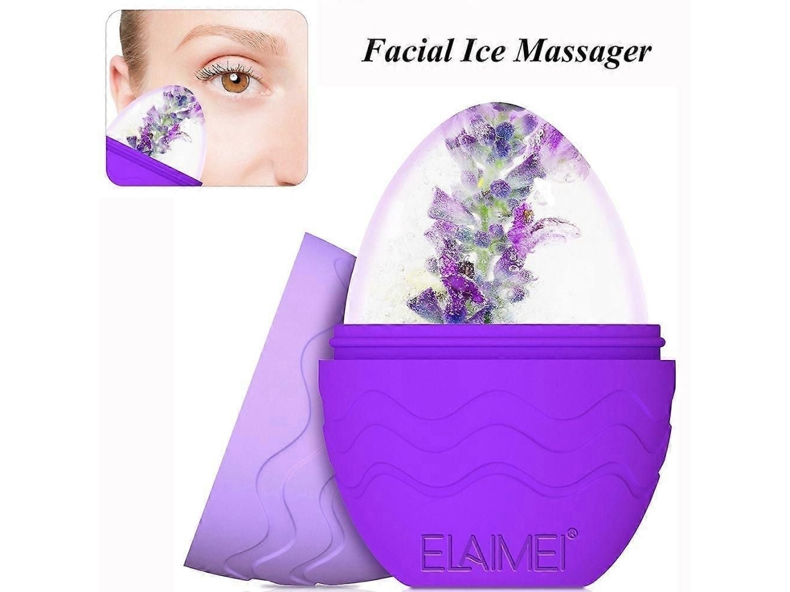 Novo Massageador Facial de Silicone em Formato Ovo com Rolo Gelo para Rosto, Olhos e Pescoço. Ideal Cuidados a Pele, Tratamentos F GOKOCO