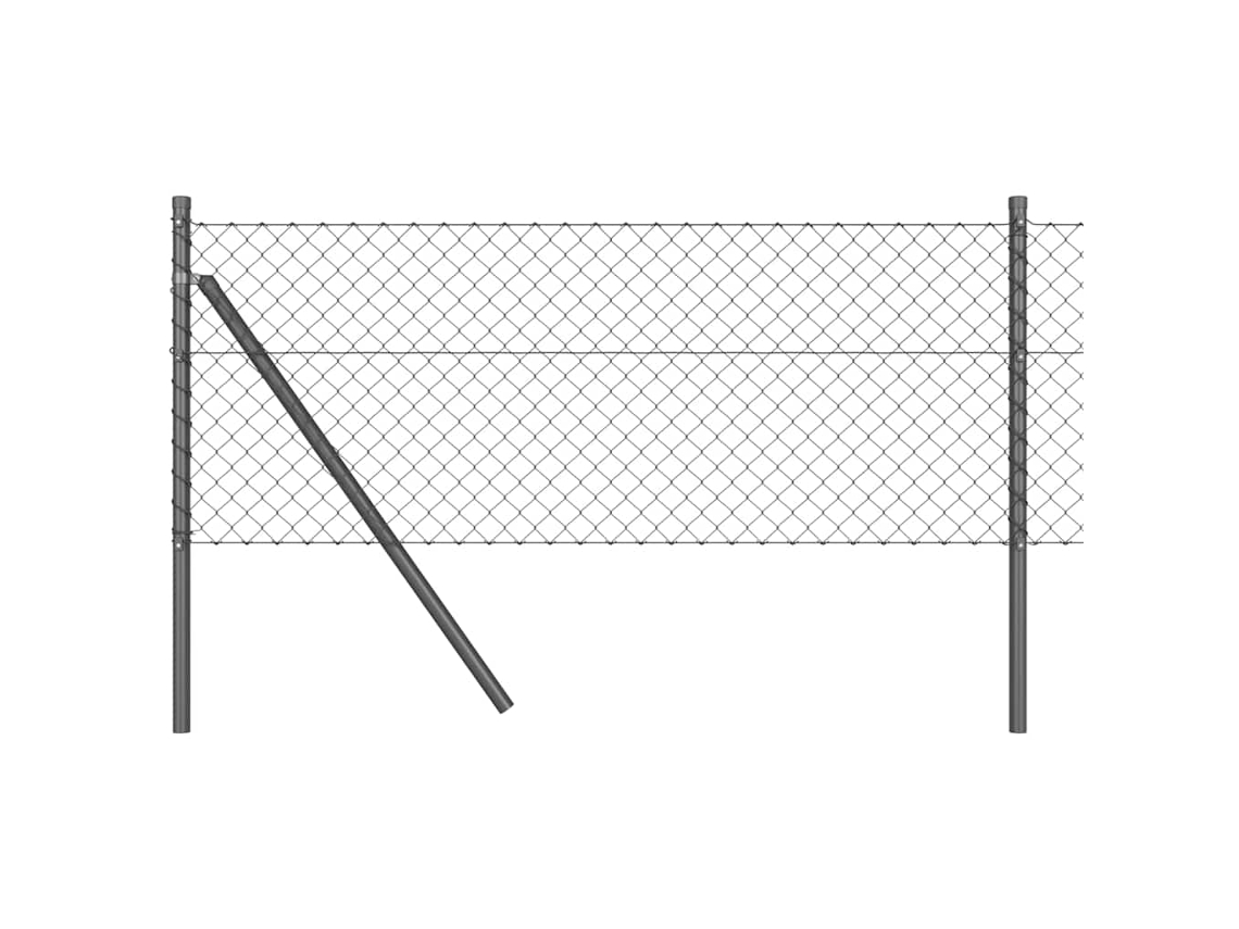 Conjunto 1 Poste De Cerca Vidaxl Cinzento Aço (25 X 0,6 M)