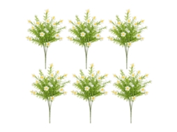 Conjunto De 6 Flores Artificiais Daisy Brancas Da Laxiscreed Para Decoração De Interiores