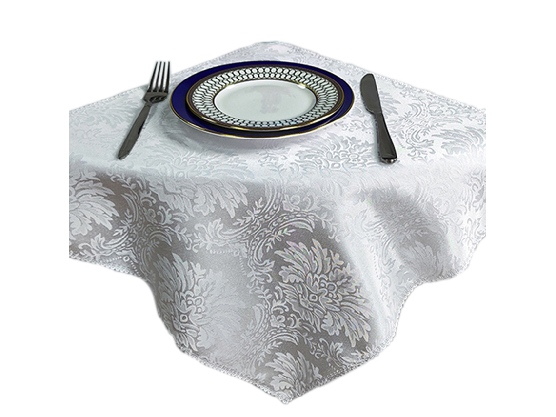 Conjunto de Guardanapos de Tecido Damasco de Luxo 10 Peças Poliéster para Festa Banquete e Guardanapos de Férias Branco Puro