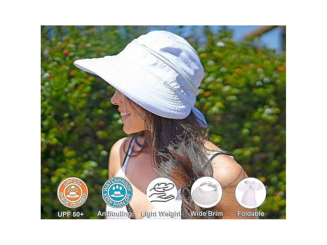 2026 sombrero de Sol para Mujer Upf 50+ Protector Convertible Visera Playa Ligero Transpirable Plegable