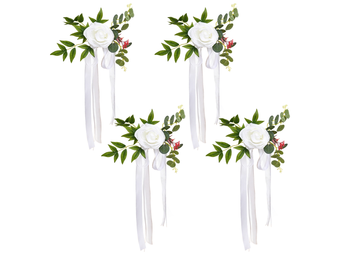 Laxiscreed Arranjo De Flores Para Cadeira De Casamento E Decoração Com Bouquet Artificial Para Fotos