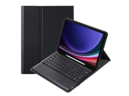 Capa De Couro Para Tablet Samsung Galaxy Tab S9+ / S9 Fe+ A810b Com Compartimento Para Caneta, Teclado Bluetooth Destacável E Sistema De Reprodução.
