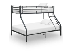 Vidaxl Estrutura De Beliche 140x200/90x200 Cm Metal Preto