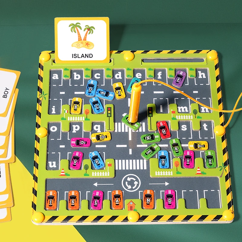 (Amarelo) Labirinto Digital de Núcleos Magnéticos Montessori, Brinquedos, Atividades Pré-escolares para Crianças de 3 a 5 Anos