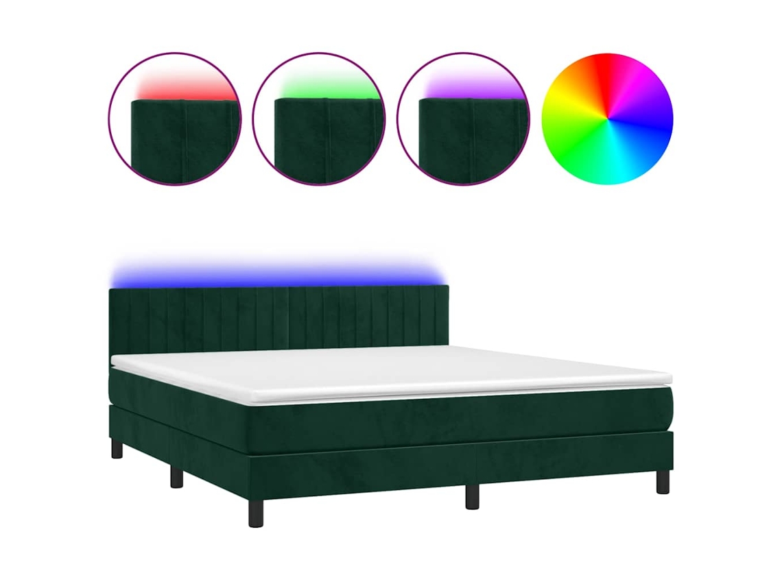 Box Spring Bed, Box Spring Beds Vidaxl Verde Veludo (180 X 200 Cm)