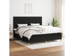 Vidaxl Cama Com Molas/colchão 200x200 Cm Tecido Preto