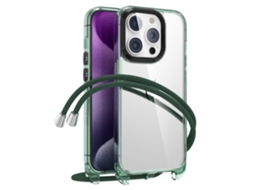 Correia Casa Para Iphone 14 Pro Pele Sintética Transparente