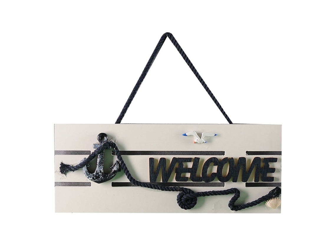 Placa De Boas-vindas Laxiscreed Com Tema Oceânico E Acabamento De Madeira Em Estilo Mediterrâneo