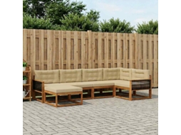 Vidaxl Conjunto De Sofás Para Exterior 6 Unid. Natural E Bege