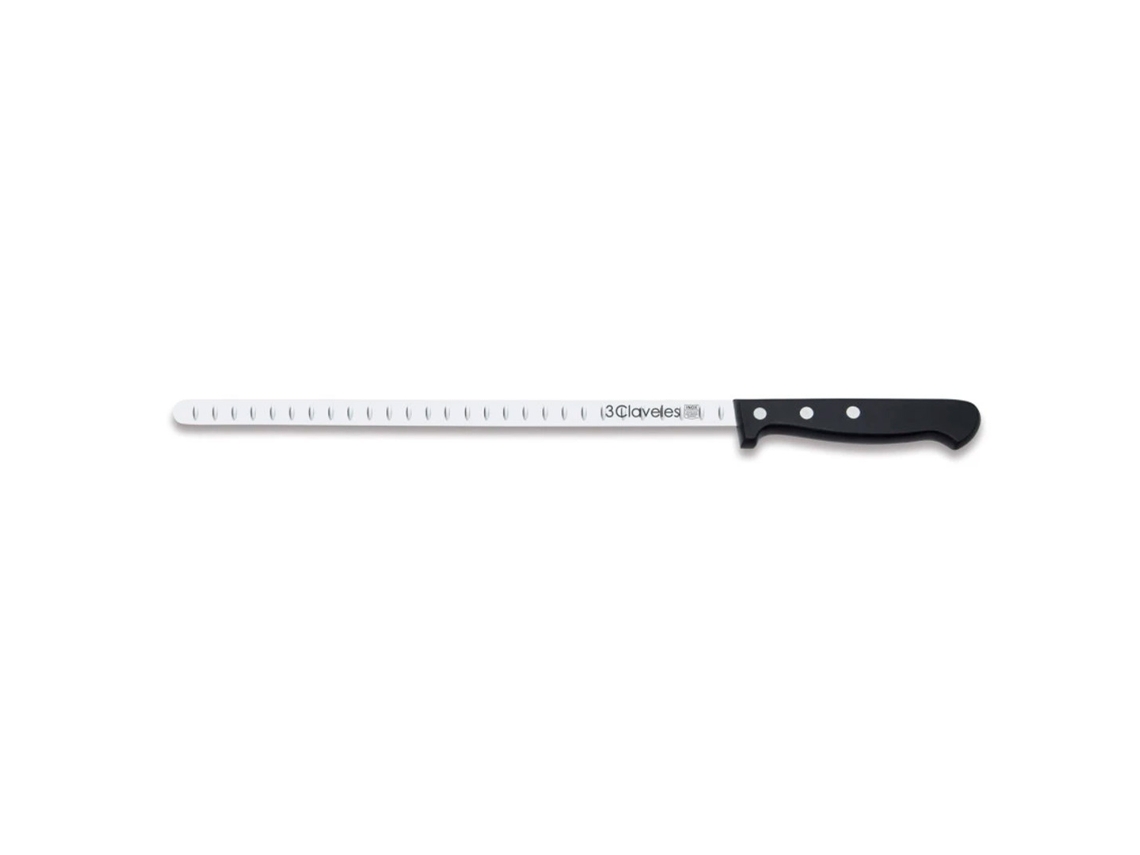 3 Claveles Pom - Faca de Presunto Profissional Estreita com Covinhas 29 cm