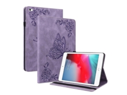 Capa de couro com estampa de borboleta e flor Webake para iPad Mini 2019/4/3/2/1